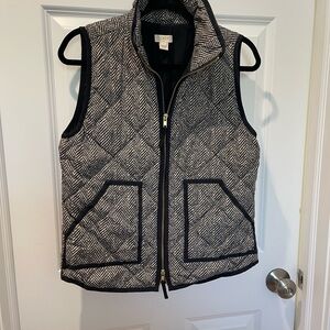 J. Crew Black and White Herringbone Vest
